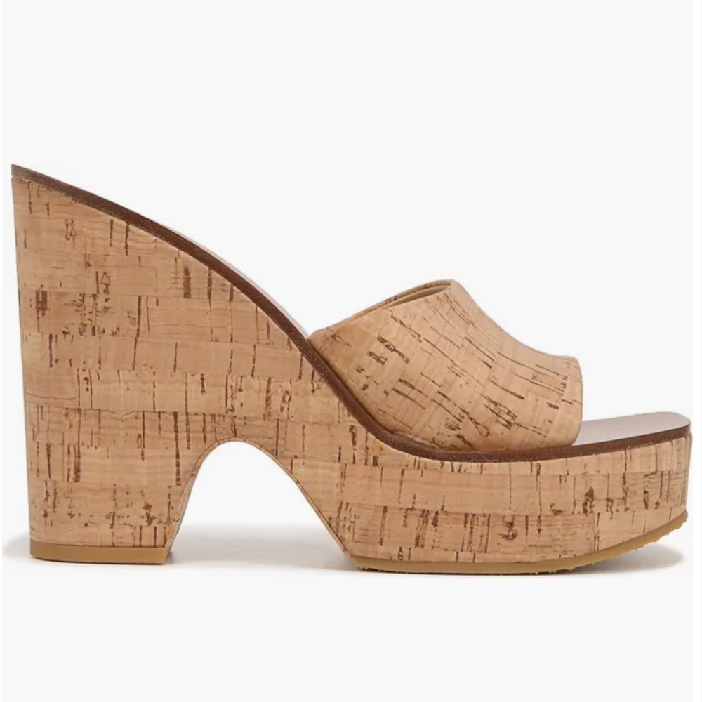 Veronica Beard Paulita Natural Cork Tan Platform Wedge Sandals New Size 9M